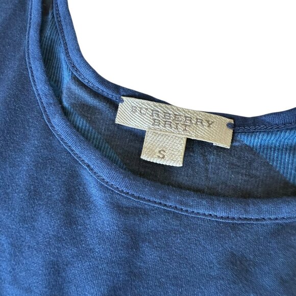 Burberry Brit Blue Tank top Nova Check Modal S Small - Picture 10 of 11